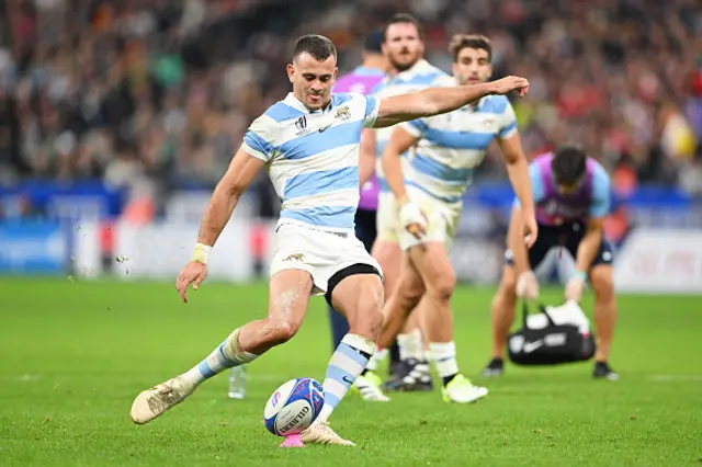 Emiliano Boffelli of Argentina converts their kick