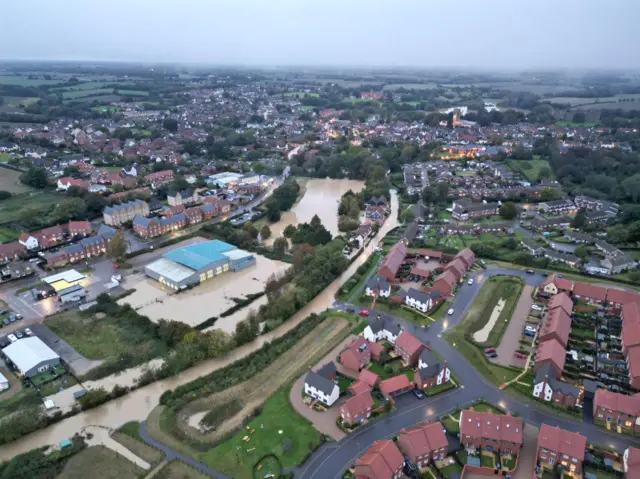 Aerial photographs of Framlingham flooding