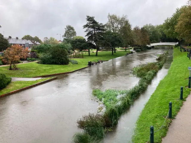 Flooding outside the Stafford Institute, Stafford