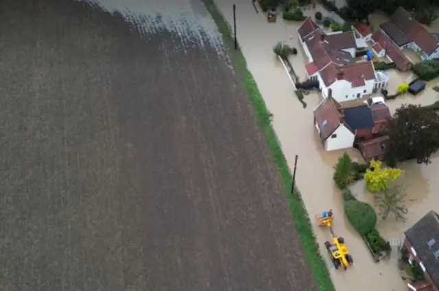 Aerial photographs of Framlingham flooding