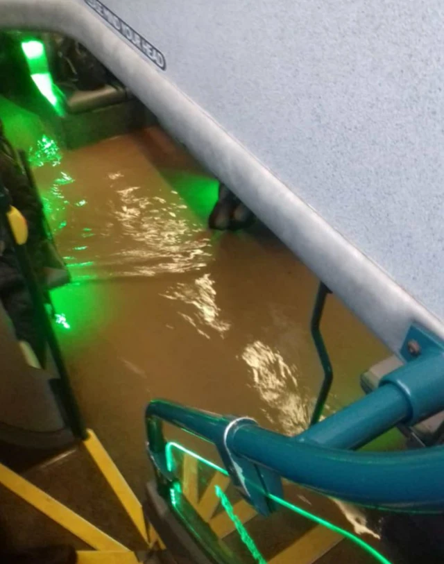 Flooded bus