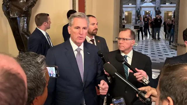 Kevin McCarthy answers questions from reporters