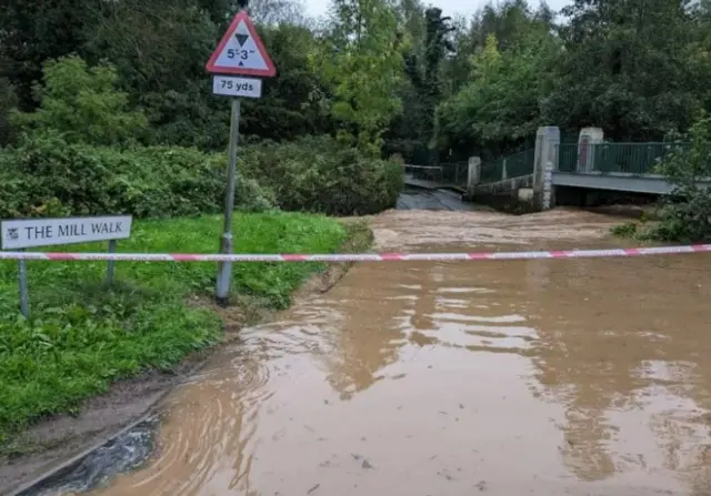 The flooded ford at Northfield, Birmingham