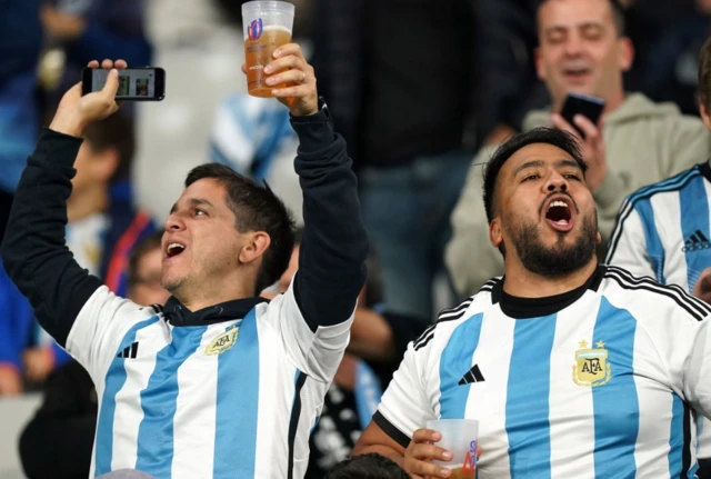 Argentina fans in the stand in Paris