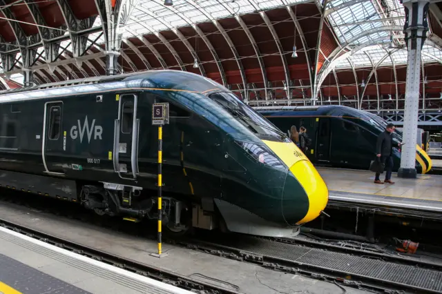 Great Western Railway trains at London Paddington railway station