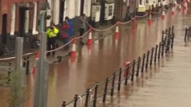 Bewdley flooded during Storm Babet