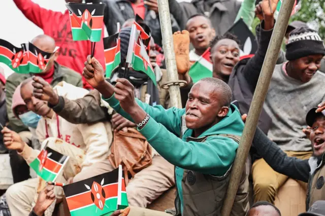 Thousands of Kenyans gathered at the Kericho Green Stadium in Kenya for the country's Mashujaa Day celebration, which was attended by Kenya's President William Ruto and other political leaders