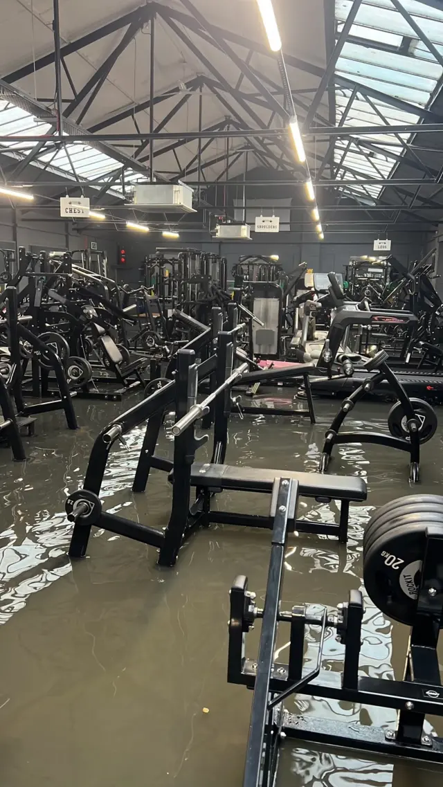 Flooding at Tatham's Powerhouse gym on Bessell Lane in Stapleford