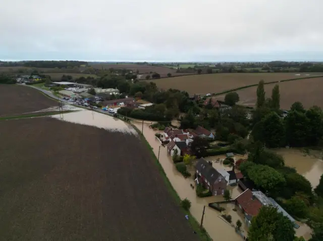 Aerial photographs of Framlingham flooding