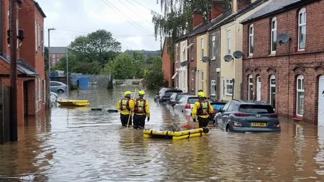 A flooded road in Stapleford