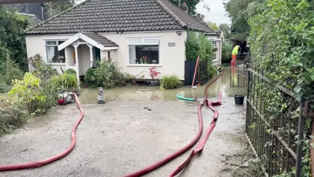 A flooded home