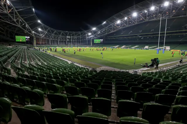 Ulster's 'home' Champions Cup game against La Rochelle was played in front of an empty Aviva Stadium last December