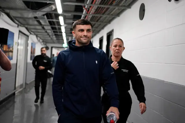 Jack Catterall backstage at the M&S Arena in Liverpool