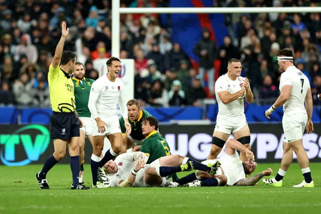 Alex Mitchell of England celebrates after England are awarded a penalty