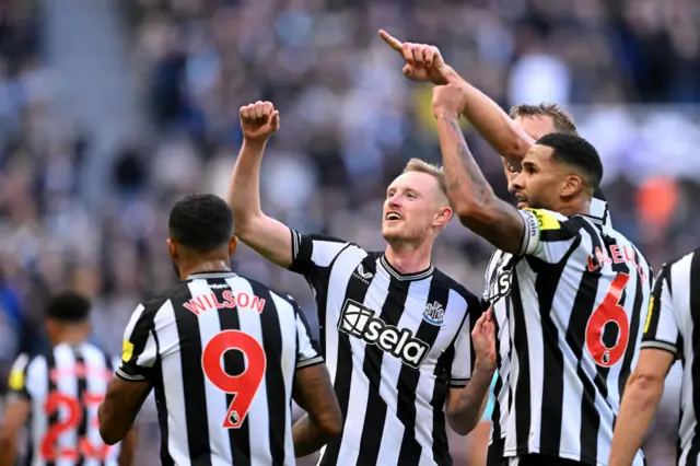 Newcastle United celebrating