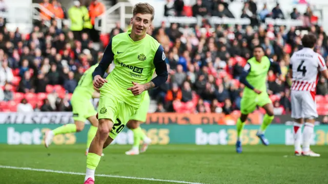 Jack Clarke celebrates scoring for Sunderland