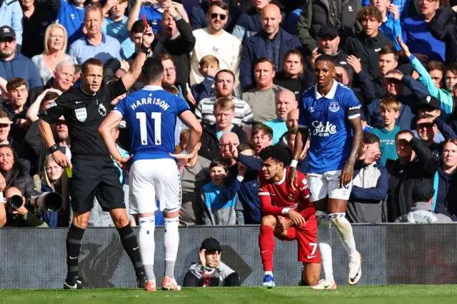 Ashley Young get's a red card