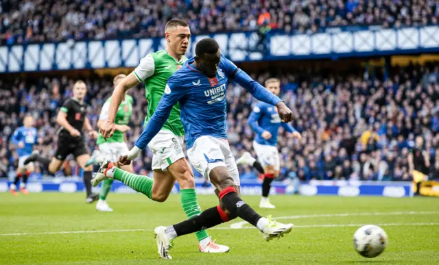 Abdallah Sima fires Rangers in front at Ibrox