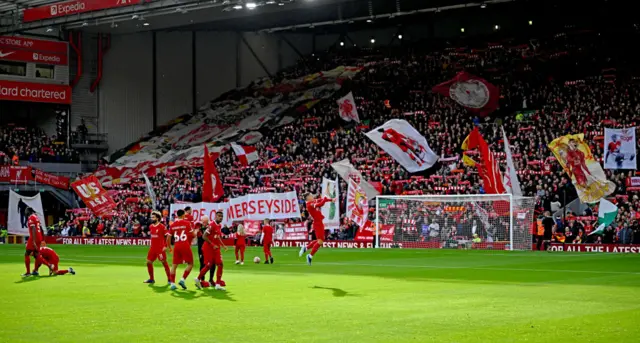 Liverpool fans in the stadium