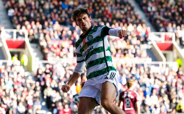 Matt O'Riley celebrates his sixth goal of the campaign