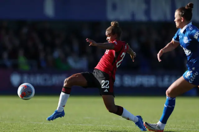 Nikita Parris of Manchester United scores the team's fifth goal