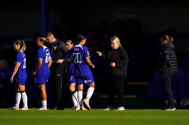 Chelsea manager Emma Hayes and Sam Kerr