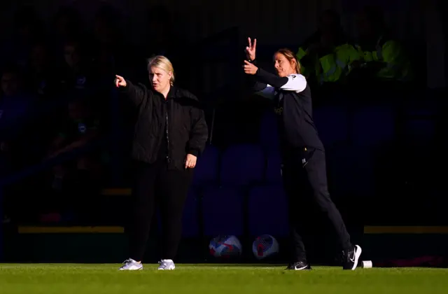 Emma Hayes on the touchline