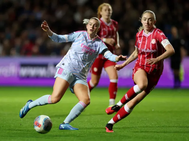 Alessia Russo in action with Bristol City's Megan Connolly