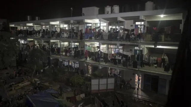 The United Nations school in Khan Younis, southern Gaza, housing displaced Palestinians, 22 October 2023.