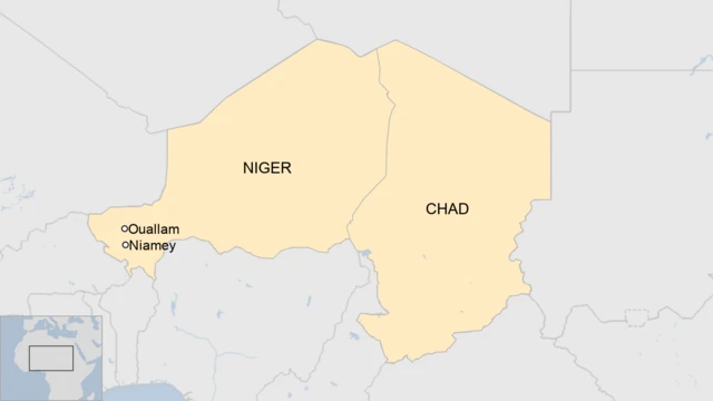 Map of Niger and Chad