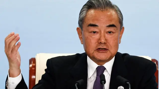 Chinese Foreign Minister Wang Yi speaks at a press conference on the sidelines of the Third Belt and Road Forum (BRF), at the media centre in Beijing, China October 18, 2023.