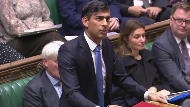 Rishi Sunak speaking in the House of Commons