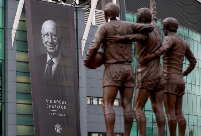 Sir Bobby Charlton statue outside Old Trafford