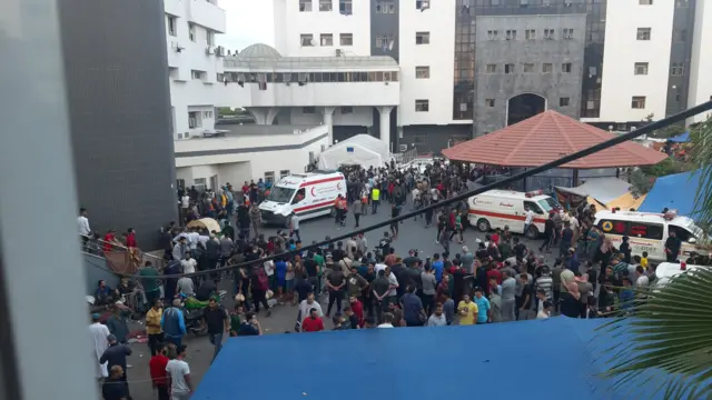 A view from the Al-Shifa hospital in Gaza City