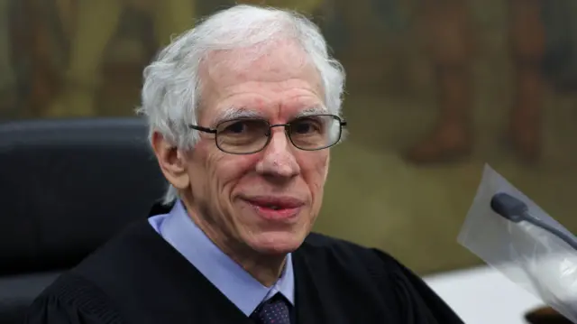 Judge Arthur F. Engoron looks on as former US President Donald Trump attends the Trump Organization civil fraud trial, in New York State Supreme Court in the Manhattan borough of New York City, US, October 24