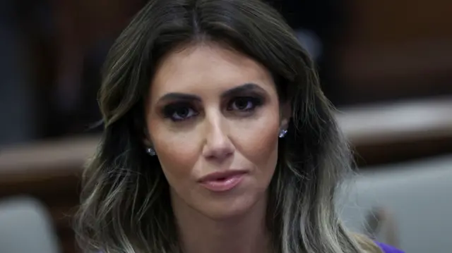 Attorney Alina Habba looks on as former US President Donald Trump attends the Trump Organization civil fraud trial, in New York State Supreme Court in the Manhattan borough of New York City, U.S., October 24