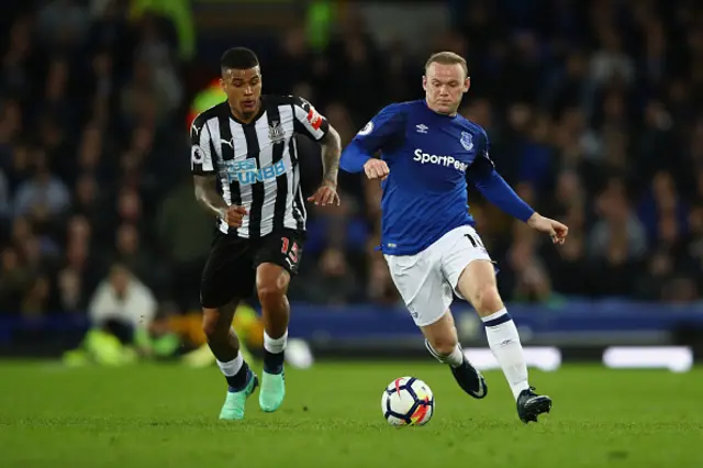 Wayne Rooney on the ball for Everton