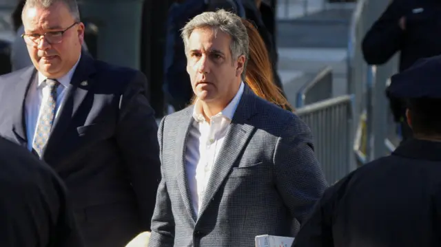 Former attorney for former U.S. President Donald, Michael Cohen, arrives the Trump Organization civil fraud trial, in New York State Supreme Court in the Manhattan borough of New York City, U.S., October 24, 2023.