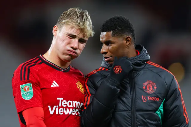 Rasmus Hojlund and Marcus Rashford