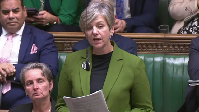 Nottingham South Labour MP Lilian Greenwood talking to Rishi Sunak in the House of Commons