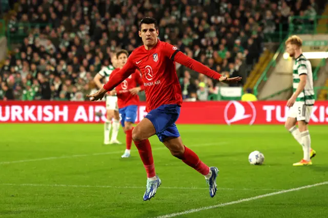 Alvaro Morata of Atletico Madrid celebrates