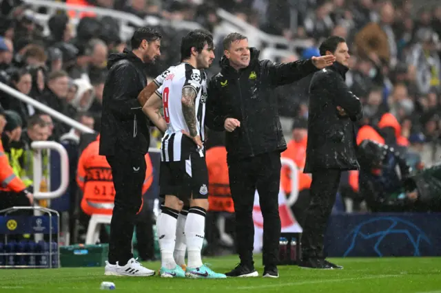 Sandro Tonali with Eddie Howe