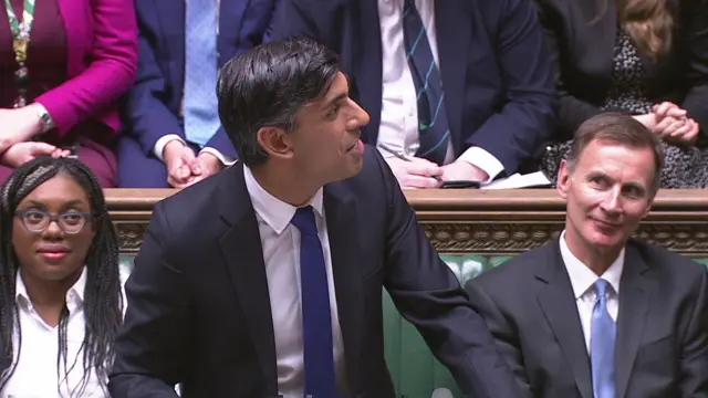 Rishi Sunak speaking during Prime Minister's Questions