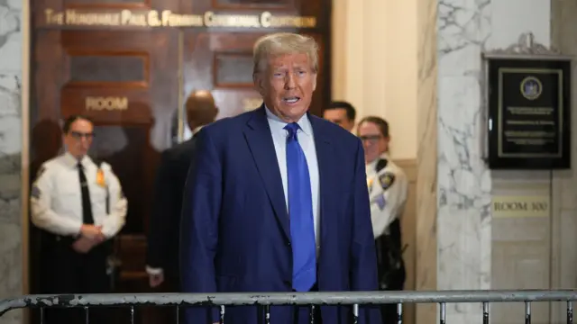 Former U.S. President Donald Trump attends the Trump Organization civil fraud trial, in New York State Supreme Court in the Manhattan borough of New York City, U.S., October 25, 2023.