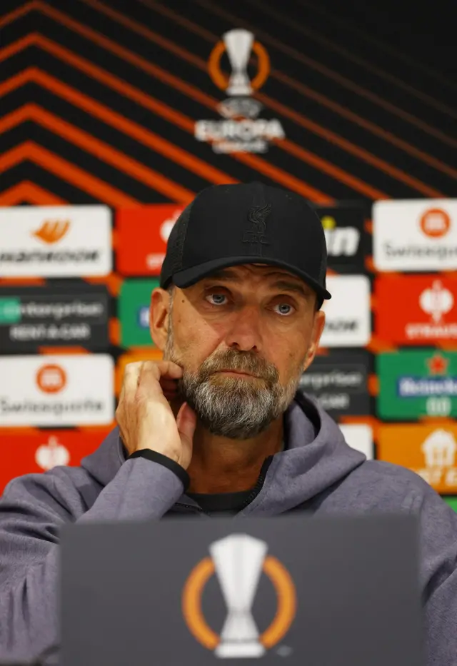 Jurgen Klopp in a Europa League news conference