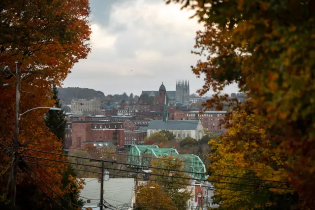 A view of Lewiston from a hill