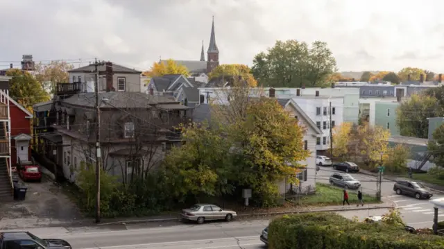 The neighborhood surrounding The Basilica of Saints Peter and Paul in Lewiston on Tuesday, October 18, 2022