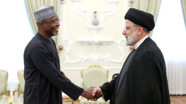 Iran President Ebrahim Raisi meets with Niger foreign affairs minister Bakary Yaou Sangaré in Iran on Wednesday, 25 October, 2023