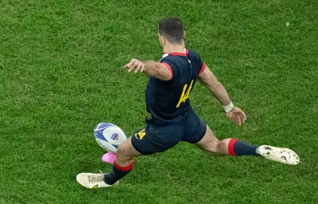 Emiliano Boffelli kicks the ball for a penalty