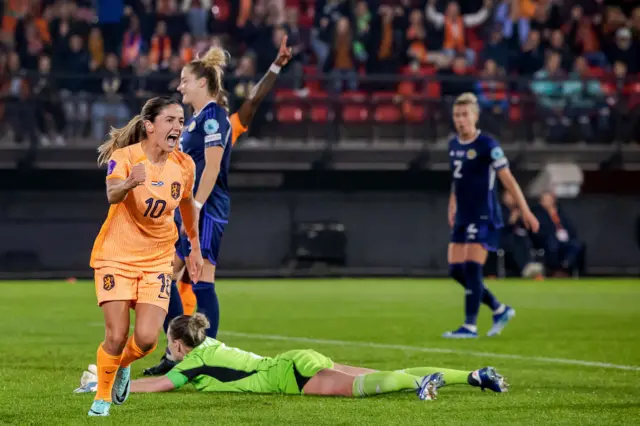 Netherlands celebrate their opener